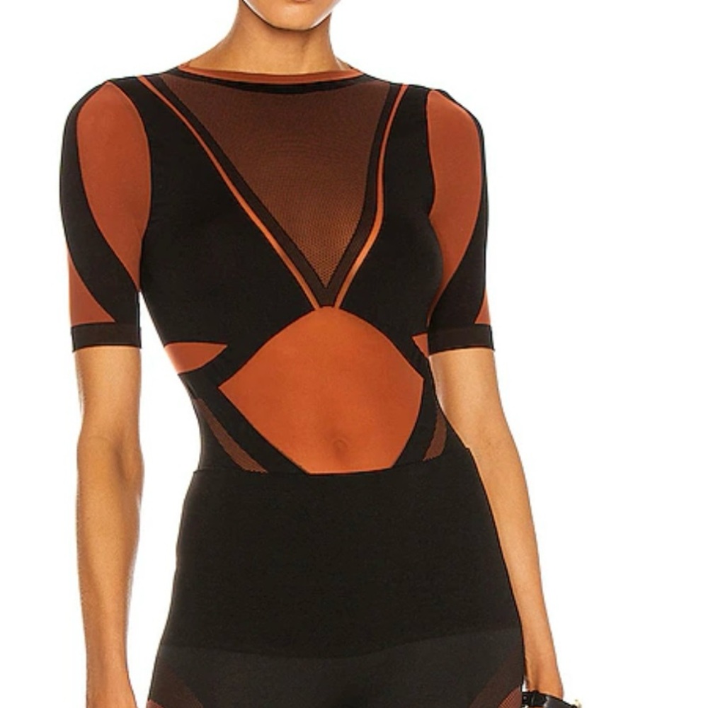 Wolford Adidas Black and Orange Bodysuit